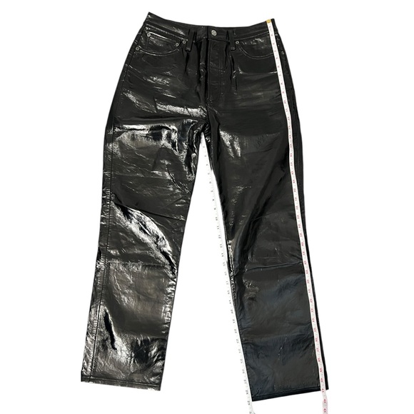 NWOT Agolde Black Recycled Leather Fitted 90's in Detox Pants - Size 29 - Picture 9 of 12